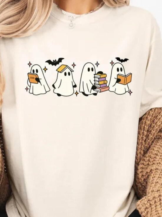 Tops - Halloween Book Shirt, Reading Tee, Cute Book Lover Gift For Halloween